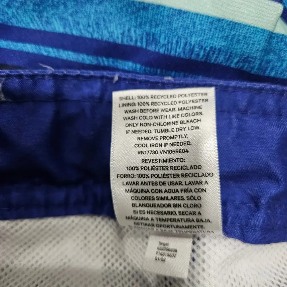 Art Class Boys Blue Striped‎ Swim Boardshorts Size 12